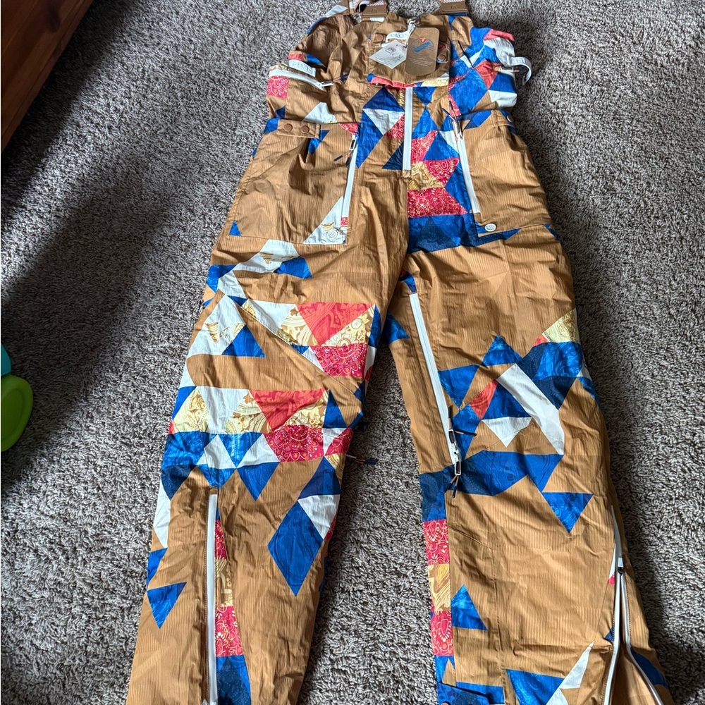 Free People On The Ascend Printed Prima Loft Ski Bibs